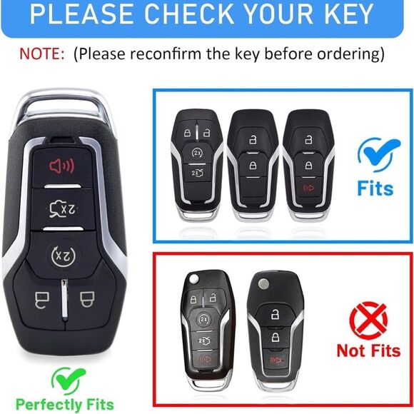 Ford Key Fob Keychain and Fob Case Cover in Black Leather NWT - Picture 7 of 8